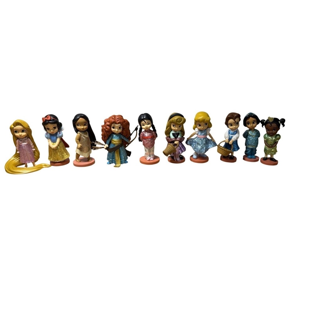 Ten Disney Princess Figures Cake Topppers Bundle